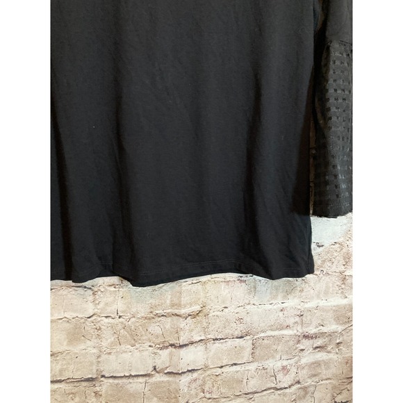 Maette Top Women Medium Black Ultra Bell Sleeve Cotton Modal Stretch Whimsy Goth - Picture 2 of 14